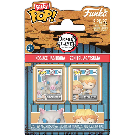 Funko Bitty Pop! 2-Pack: Demon Slayer - Inosuke Hashibira & Zenitsu Agatsuma Vinyl Figures