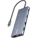 Anker USB-C Hub PowerExpand, 1 x USB-A 3.2 - 2 x USB-A - 2 x USB-C - 1 x Display Port - 1 x Hdmi - 1 x Jack 3.5mm - 1 x RJ45 - 1 x Sd - 1 x microSD, Grey