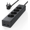Tessan 8 In 1 Power Strip 4XSHUCKO, 2XUSB, 2XTYPE-C 20W 2M Black - (TS-PS03DE00)