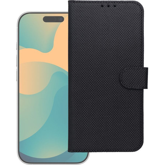Flip Case For Motorola G17 Power 4CArd Rfid anti-Theft Tech Fabric Black OEM