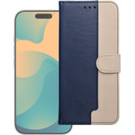 Flip Case For Motorola G17 Power Split Book Navy And Cream OEM
