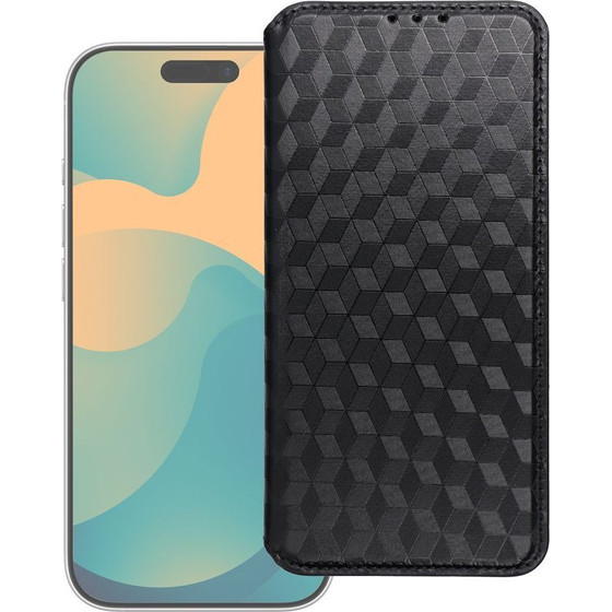 Flip Case For Motorola G37 Power Cubic Book Black OEM