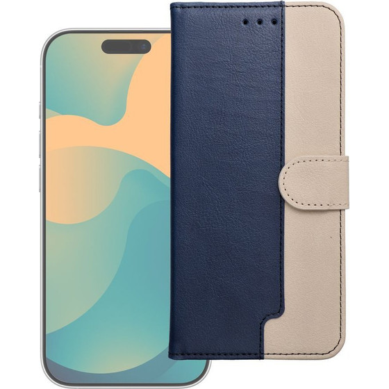 Flip Case For Motorola G57 Power Split Book Navy And Cream OEM