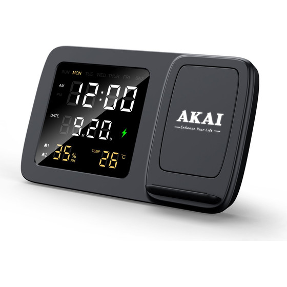 Akai - ��������� ��������� Qi ��� 15W �� ����� ���������, Led ����� & ���������� ������������/�������� - (ACRW-3500)