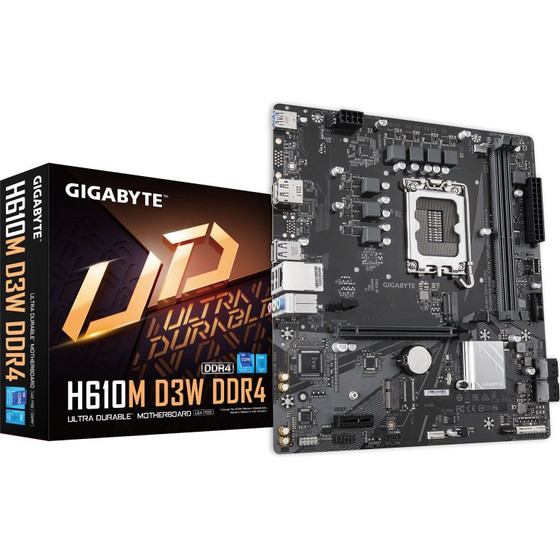 Gigabyte Motherboard H610M D3W, Socket 1700, DDR4, Micro-ATX
