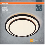 Osram Ceiling Light Led Orbis Berlin 300, 16W, 2000 lm,Light Range hood(3000K), IP20, O30cm, metal/plastic, Black
