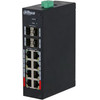 Dahua Poe Hardened Handged Desktop Layer 2 Switch, 12 Ports, 8x100M RJ-45 (Poe Max 135W), 4xGbit Sfp 1000 (Uplink)