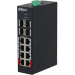 Dahua Poe Hardened Handged Desktop Layer 2 Switch, 12 Ports, 8x100M RJ-45 (Poe Max 135W), 4xGbit Sfp 1000 (Uplink)