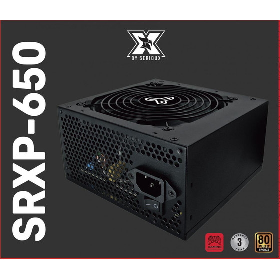 SERIOUX Source Energy 650W, 80+ BRONZE, Fan 12cm, ATX Black