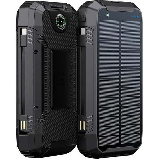 PowerNeed Mobile Device Charger Universal Black Lightning, Solar, Usb Wireless Charging Fast Charging Outdoor - (S20000Q)