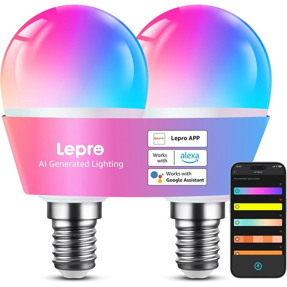 Lepro ����� Led E14 �� Bluetooth ��� Wi-Fi, 470 lm, �� ���������� ��� 2 �������� - (BP1-2)
