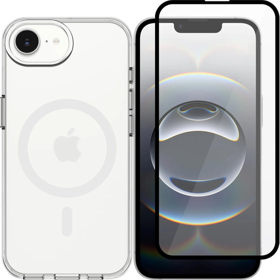 Vivid Set Acrylic Magsafe Clear Case + Full Face Tempered Glass Apple Iphone 17e - (VIVGGS000019)
