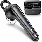 Techsuit - Bluetooth Headset Voicera (CB3) - Bluetooth 5.1, Hands-Free, Noise Cancelling Microphone, 50h Talk Time - Black