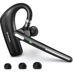 Techsuit - Premium Bluetooth Headset Powertalks (G6) - Dual Mic Noise Cancelling, Bluetooth V5.1, 100H Talk Time - Black