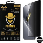 Idol 1991 Privacy Antispy Tempered Glass Xiaomi Poco X8 Pro 6.59in 9H 0.25mm Semi Curved Finger Unlock Full Glue BLACK
