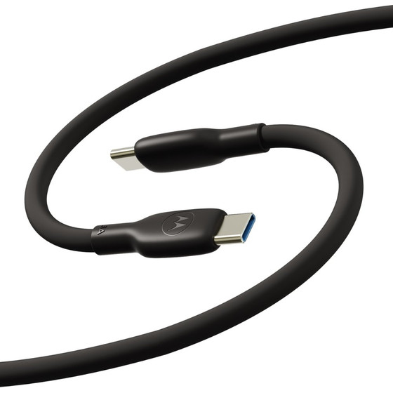 Motorola Silicone USB-C To USB-C Cable 2 m 5 A Black - (119MOTOUSBC2MBK)