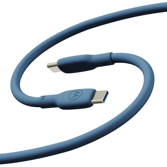 Motorola Silicone USB-C To USB-C Cable 2 m 5 A Blue - (119MOTOUSBC2MBL)
