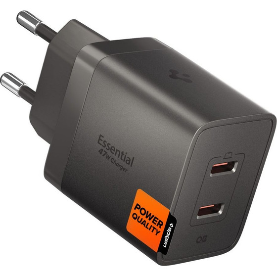 Spigen EE472EU-Gan Essential 2-Port Network Charger 47W Gunmetal - (ACH10450)