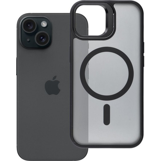 FORCELL Case For Iphone 15 F-Protect Shadow Stand Premium Compatible With Magsafe black