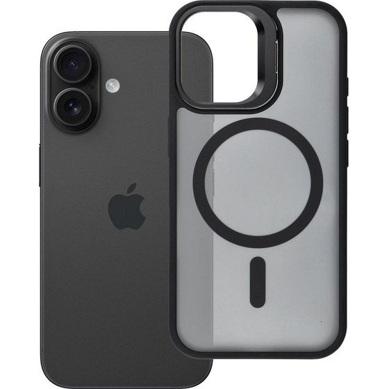 FORCELL Case For Iphone 16 F-Protect Shadow Stand Premium Compatible With Magsafe black