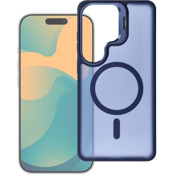 FORCELL Case For Samsung S26 F-Protect Shadow Stand Premium Compatible With Magsafe Navy blue