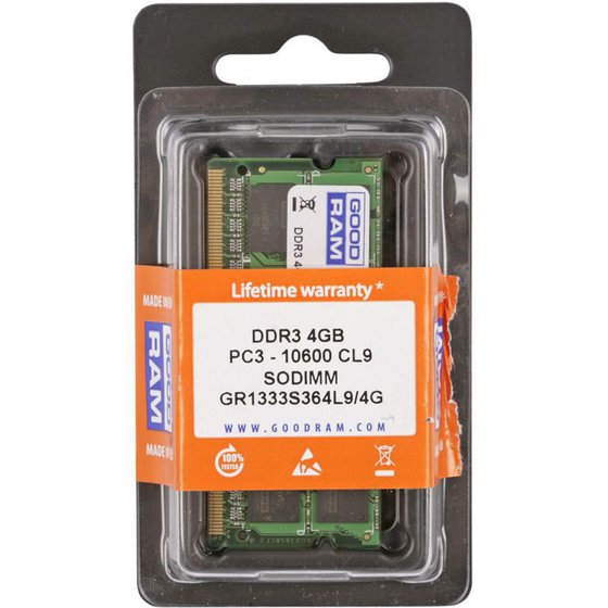 GOOD RAM SO-DIMM ����� ����� DDR3, 4GB , 1333 , 10600 - (GR1333S364L9-4G)