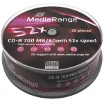 MEDIARANGE CD-R 52X 700MB/80MIN CAKE25 - (MR201)