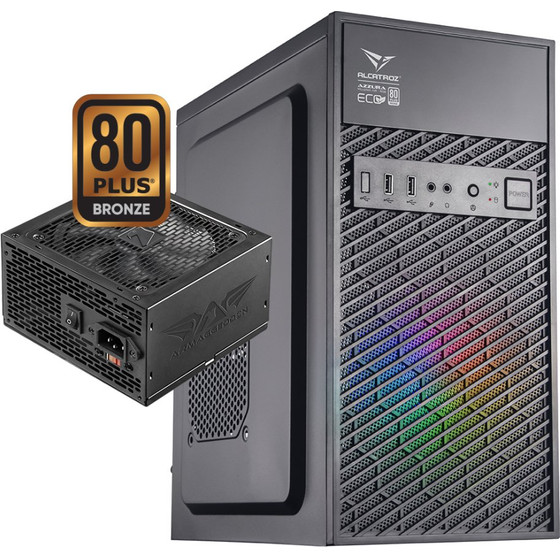 Alcatroz Pc Case With Psu Azzura Millenia Eco Air 2 Rgb Black - (AME-AIR2-RGB)