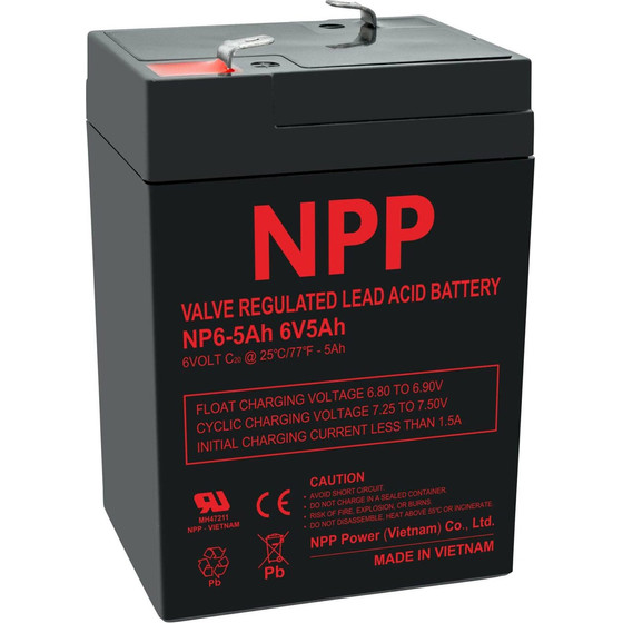 Npp Power Npp ��������� �������� 6V 5.0Ah (70X48X101) ���������� T1/F1 4,75mm