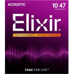 Elixir Strings Elixir 16002 Phosphor Bronze Extra Light Nw - Acoustic Guitar Strings (10-47) - (3313216002)