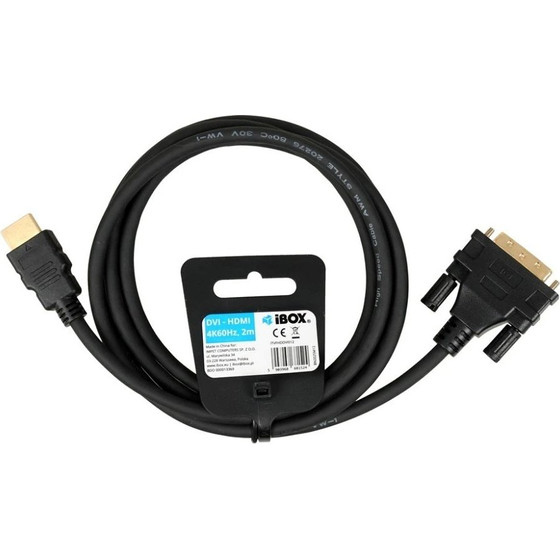 IBOX Hdmi To Dvi Cable Fullhd 1080p 2 m Black - (ITVFHDDVI012)