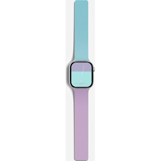 Moft Snap Duo Strap For Apple Watch 1-5/6/7/8/9/10/11/SE/Se 2/Se 3 (38/40/41/42 mm) Navy peony/Aqua - (MD025-1-42-PNPPAQGN)