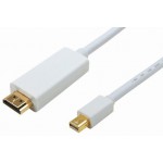 PT MINI DP MALE / HDMI 1.4V MALE - 3M - WHITE - (CAB-DP012)