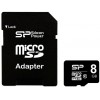 SILICON POWER ����� ������ MICRO SD 8GB, CLASS 10, ADAPTER
