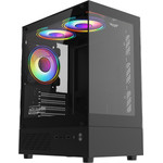 Armaggeddon MICRO-Atx Gaming Case With 3X Chroma Built In Fans Aquaron Duplex 2 Chroma Black - (AQUARON-D2CHR-B)