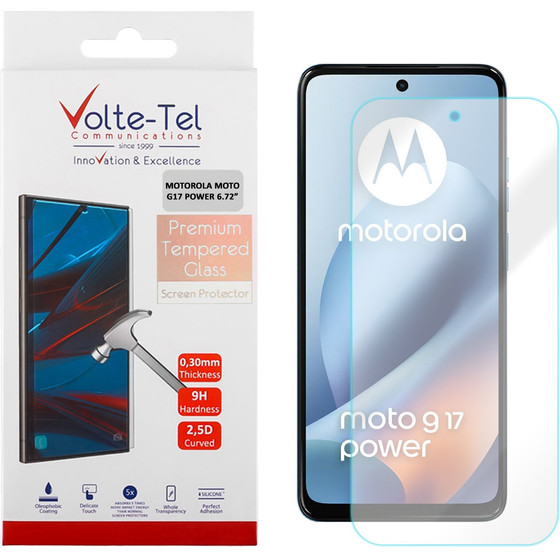 Volte-Tel Tempered Glass Motorola Moto G17 Power 6.72in 9H 0.30mm 2.5D Full GLUE - (5205308420900)