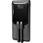 Gembird Fast Charging Power Bank With Integrated cables, 20W, 10000 mAh, Black - (PB10-PD20-LCD-01)