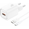 Foneng ��������� �������� ������� �������� �� ����� Usb A Qc 3.0 18W 3A & ������� Usb A �� Usb C ����� - (EU68)