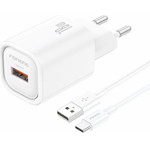 Foneng ��������� �������� ������� �������� �� ����� Usb A Qc 3.0 18W 3A & ������� Usb A �� Usb C ����� - (EU68)