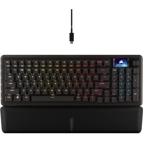 Corsair Keyboard Vanguard 96 Lcd Wireless (RGB, Mlx Plasma, PBT) - (CH-91F901E-NA)