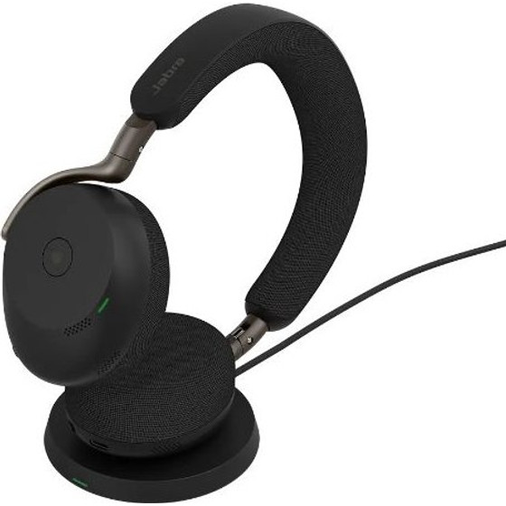 Jabra Headset Evolve3 75 Ms Link390c Stereo Black With Wireless Charger - (37599-999-889)