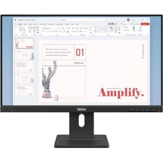Lenovo Monitor Thinkvision E24-40 23.8'' Fhd Ips 60Hz 4ms, 3-Side Near- Edgeless, HDMI, DP, VGA, 3 Years Warranty - (64BAMAT1EU)