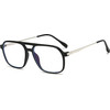 Techsuit - Anti-Blue Light Glasses Reflex PC (83092) - Unisex, Oversized, Square - Sand Black / Silver