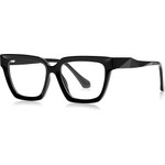 Techsuit - Anti-Blue Light Glasses Reflex PC (LS083) - for Women, Oversized, Square - Black