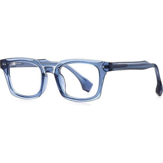 Techsuit - Anti-Blue Light Glasses Reflex PC (LS084) - for Men, Rectangular - Blue Transparent