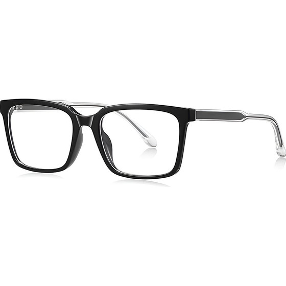Techsuit - Anti-Blue Light Glasses Reflex PC (LS091) - for Men, Flat-Top - Black