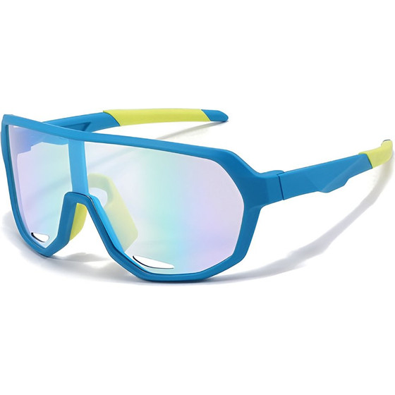 Techsuit - Kids Photochromic Sunglasses (22312) - Protection, Mirror Lens, TPEE Frame, Sport Design - Blue / Yellow