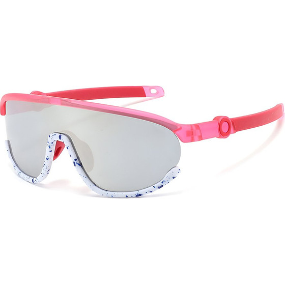 Techsuit - Kids Polarized Sunglasses (2025) - UV Protection, Gray Lens, TR Frame, Sport Design - Pink