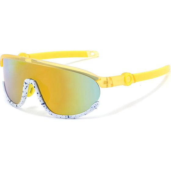 Techsuit - Kids Polarized Sunglasses (2025) - UV Protection, Gray Lens, TR Frame, Sport Design - Yellow