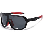 Techsuit - Kids Polarized Sunglasses (22312) - UV Protection, Gray Lens, TR Frame, Sport Design - Black / Red
